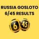 Russia Gosloto 6/45 Morning Results Sunday 25 February 2024